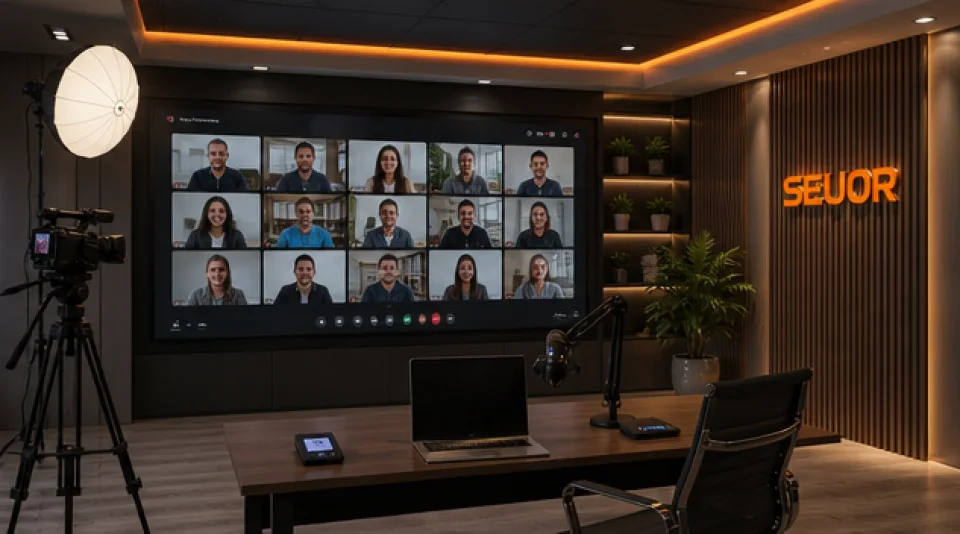 Concept visual of a Seuor Live teaching studio